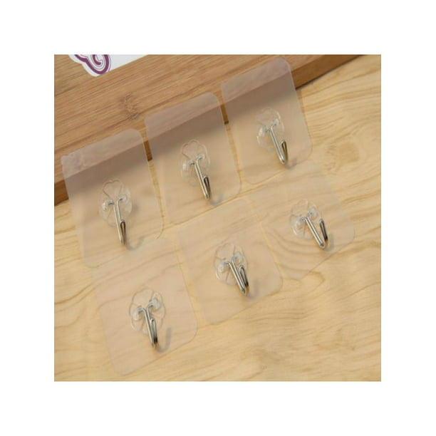 Self Adhesive Sticky Hooks 6pcs Transparent Holder Hangers For Kitchen Bathroom